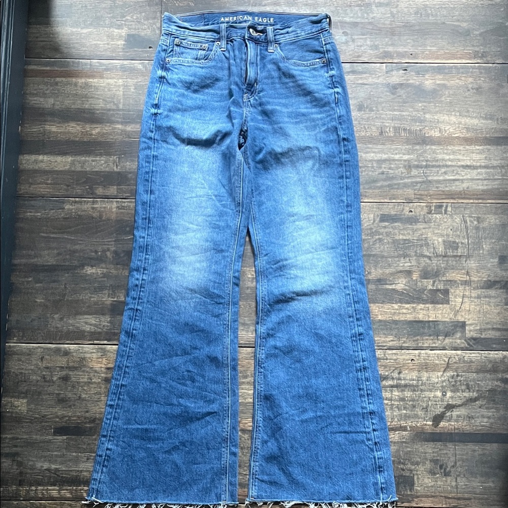 American Eagle Outfitters Dark Blue Wide Leg Teen Jeans